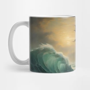 Ship Sailing Through The Deep Blue Sea Mug